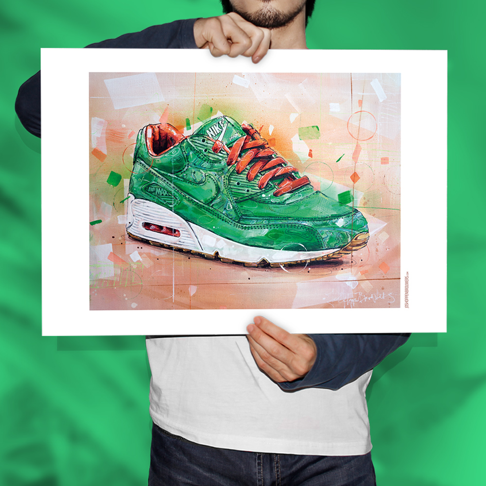 Onophoudelijk wakker worden valuta Nike Air Max 90 x Patta homegrown print (70x50cm) – Jos Hoppenbrouwers art