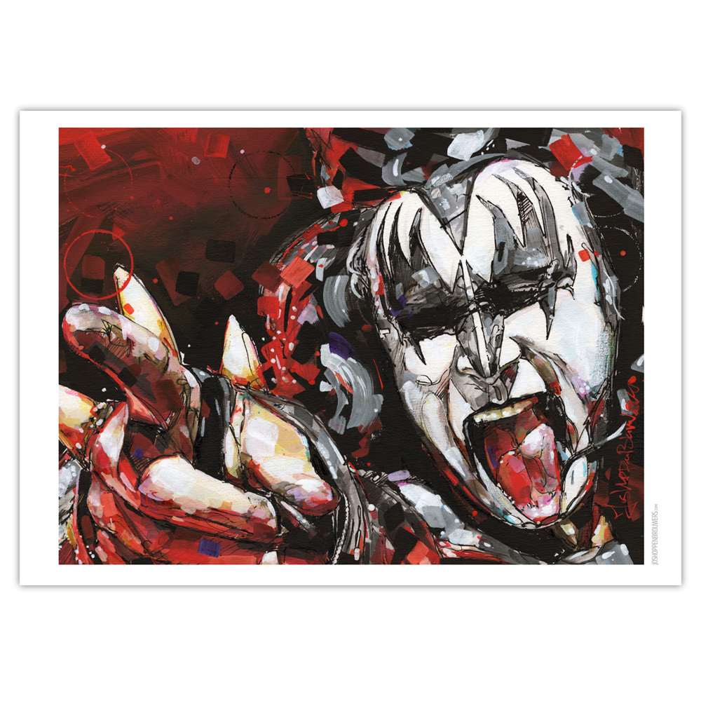 Gene Simmons Kiss Abstract Printed Canvas Picture Multiple Sizes 30mm Deep 