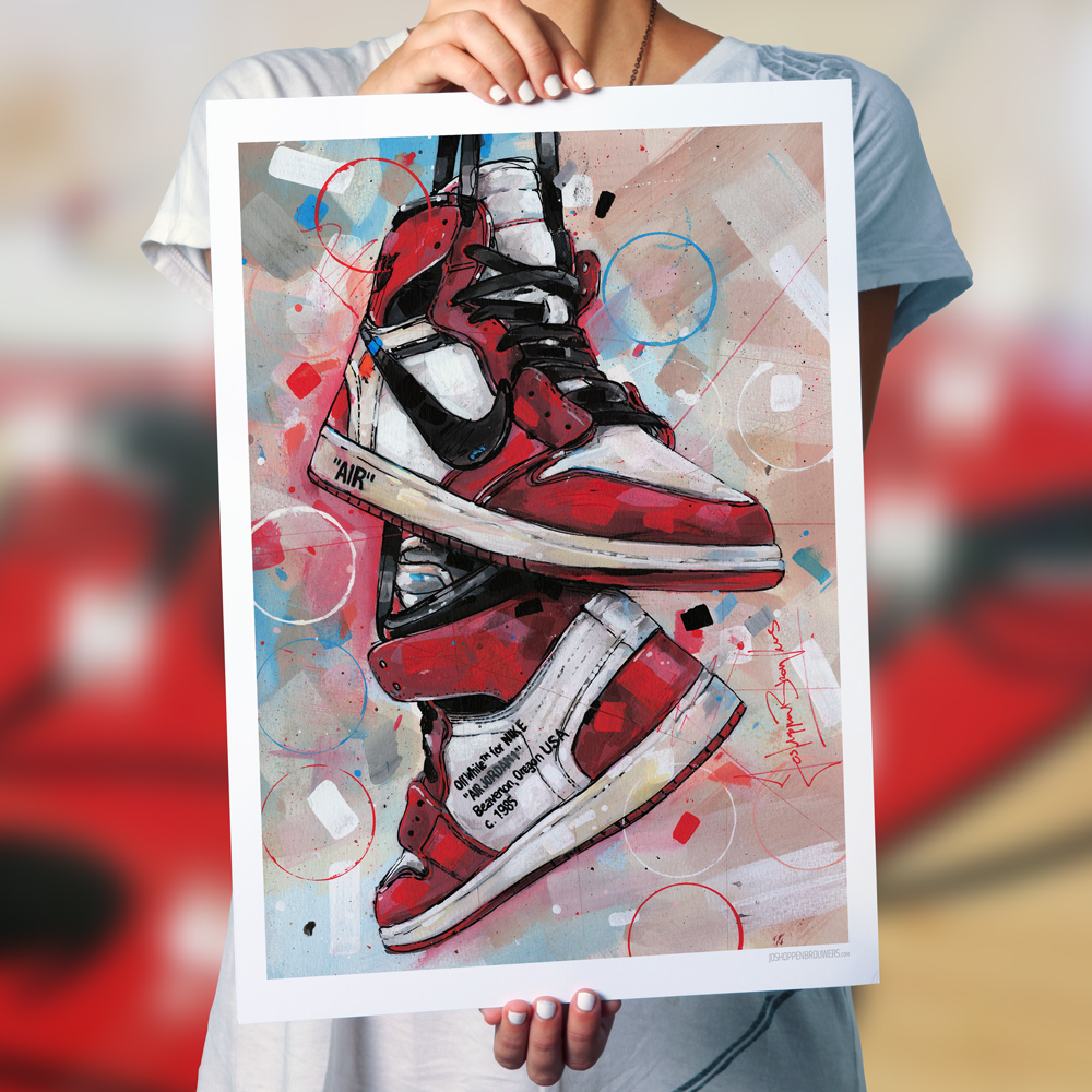Confused Somatic cell Resistant Nike air Jordan 1 retro high Off-White Chicago print (50x70cm) – Jos  Hoppenbrouwers art