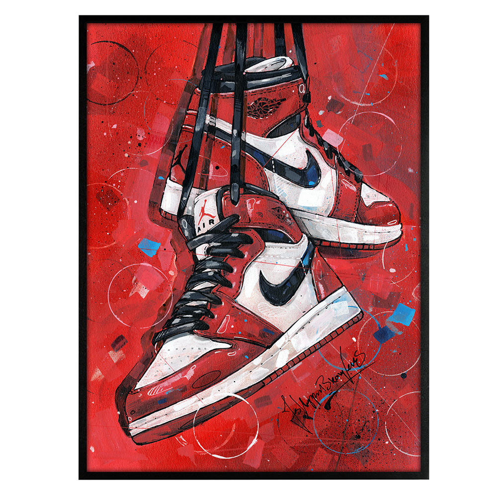 Peinture Nike air jordan 1 retro og gs Chicago (30x40mm)