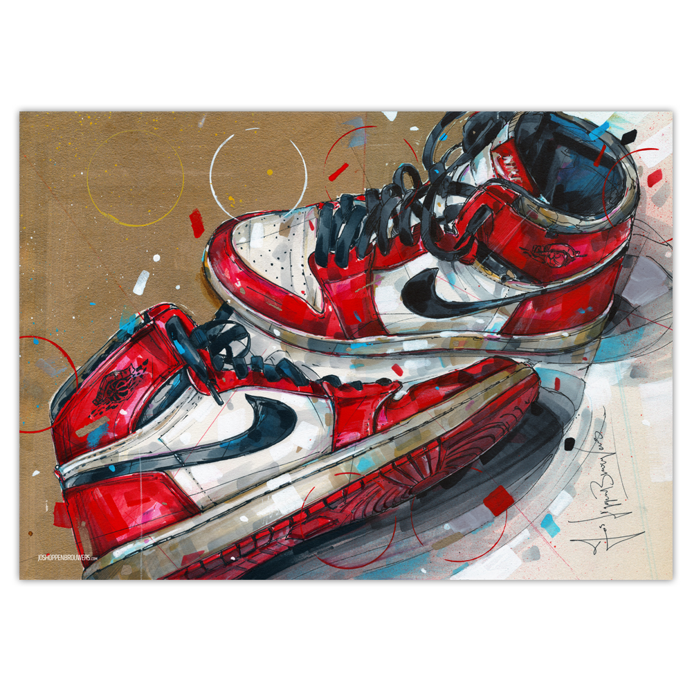 Nike air Jordan 1 Chicago 1985 print (70x50cm) - Jos Hoppenbrouwers art