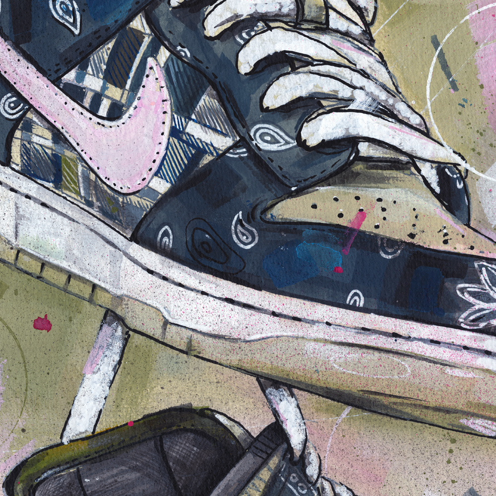 Infidelity smear in progress Nike Dunk low Travis Scott print (50x70cm) – Jos Hoppenbrouwers art