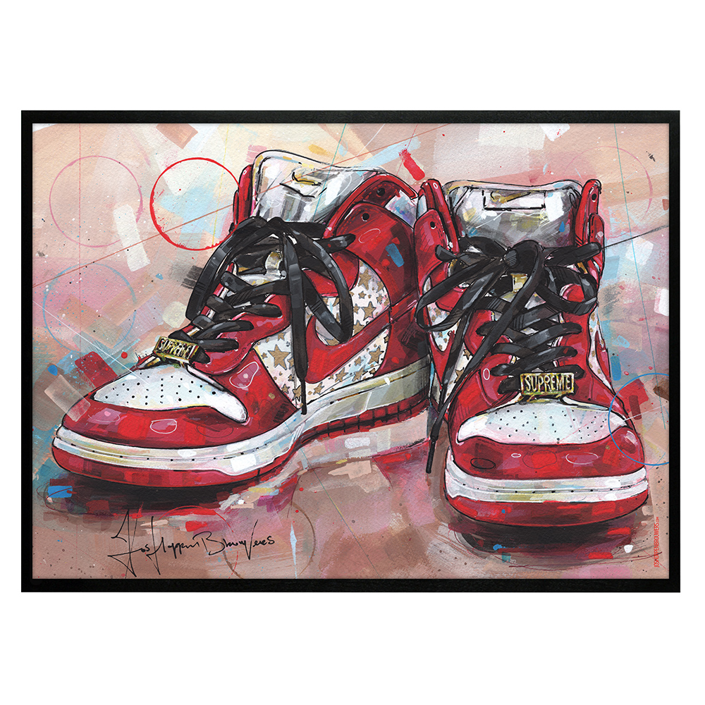 Nike dunk high pro sb Supreme ‘Red stars’ print (70x50cm)