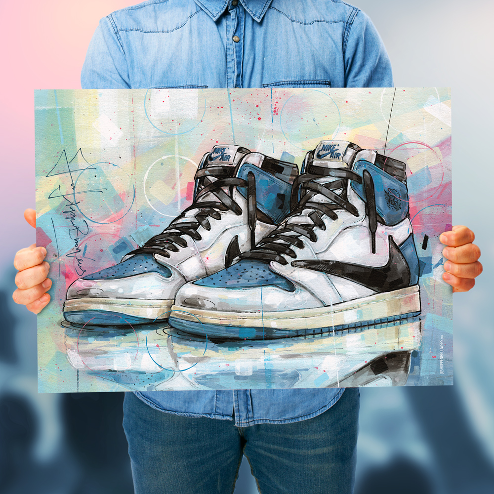 Nike air Jordan 1 high Travis Scott Fragment print (50x70cm) – Jos  Hoppenbrouwers art