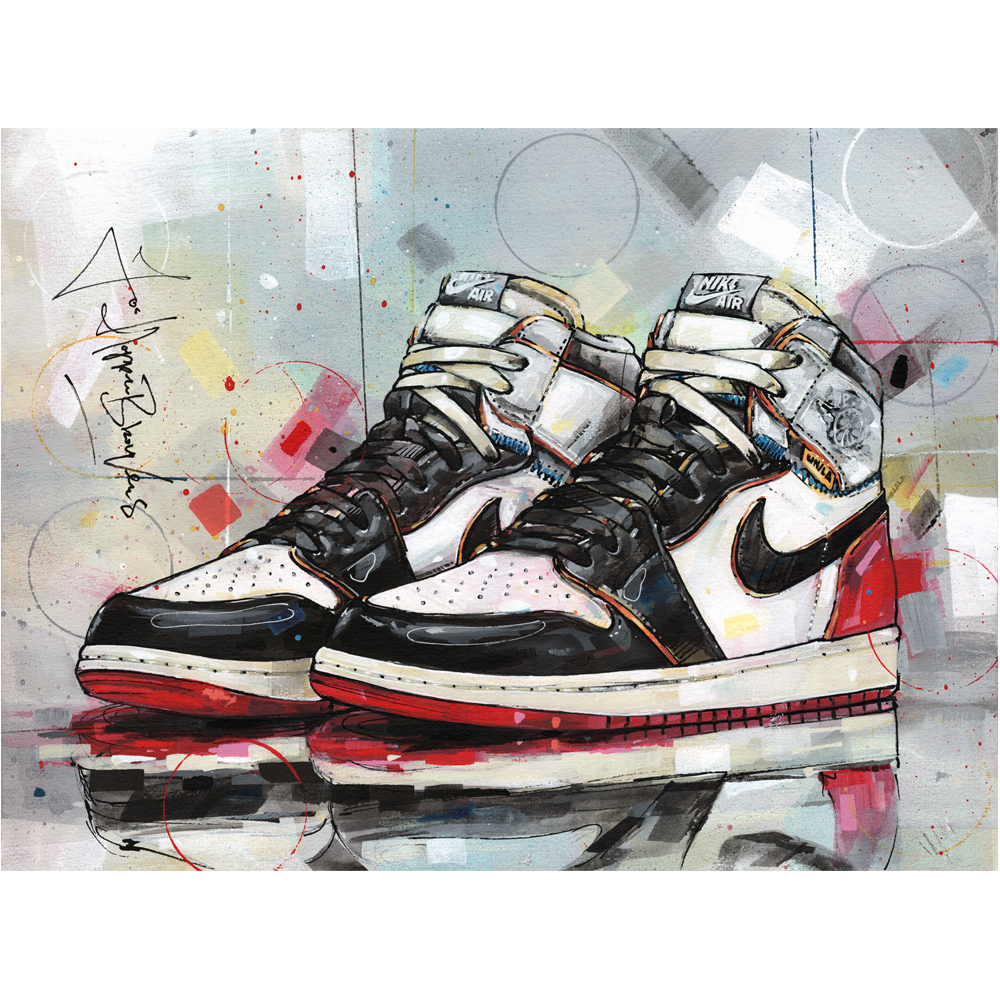 Flatter Read fist Nike air Jordan 1 Union Los Angeles black toe painting (40x30cm) – Jos  Hoppenbrouwers art