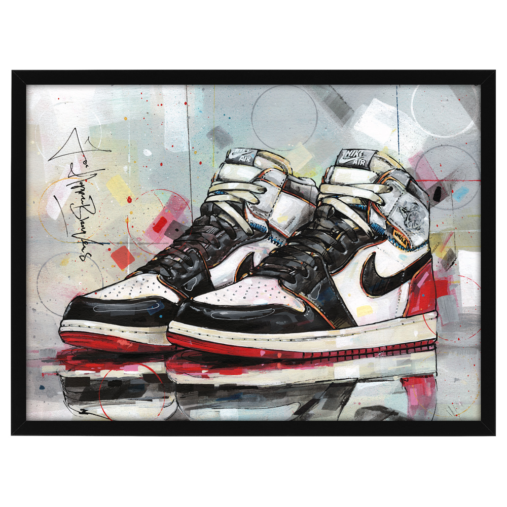 Nike jordan 1 unions air Jordan 1 Union Los Angeles black toe painting (40x30cm)